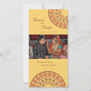 Anglo Indian Wedding Thank You Photo Card
