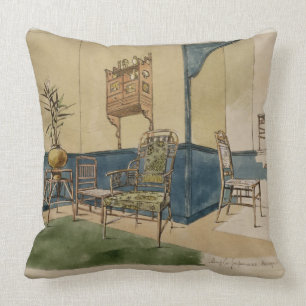 Anglo-Japanese Designs, c.1860 (pen & black ink & Cushion