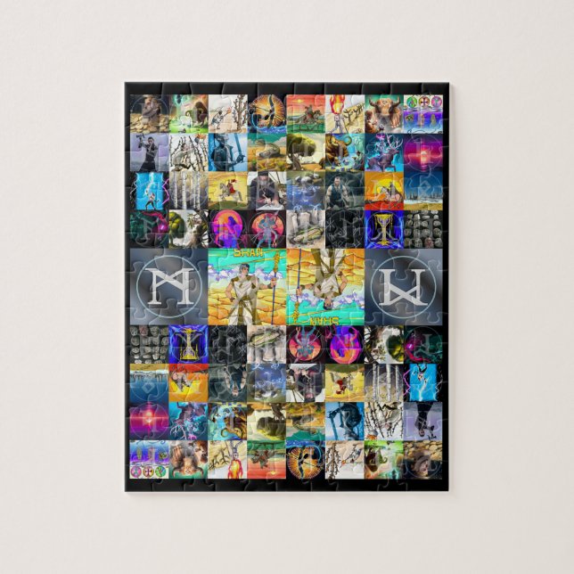 Anglo-Saxon Futhorc Rune Art Puzzle | runic runes (Vertical)