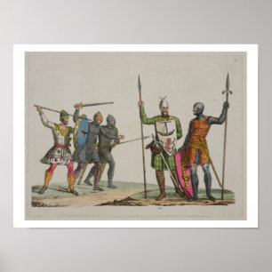 Anglo-Saxon Warriors, plate 14 from 'The History o Poster