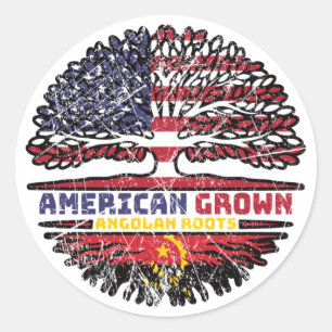 Angola Angolan US American USA United States Tree Classic Round Sticker