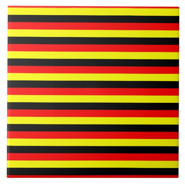 angola belgium uganda germany flag stripes red yel ceramic tile (Front)