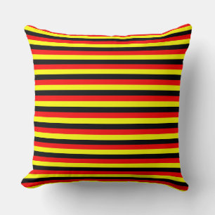 angola belgium uganda germany flag stripes red yel cushion