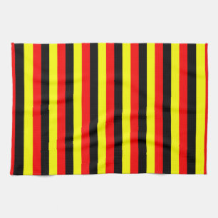 angola belgium uganda germany flag stripes red yel tea towel