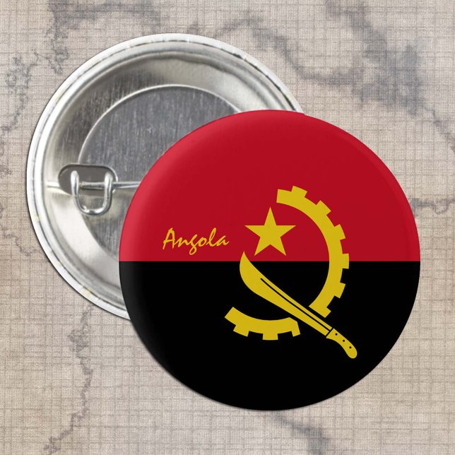 Angola button, patriotic Angolan Flag fashion 3 Cm Round Badge (Creator Uploaded)