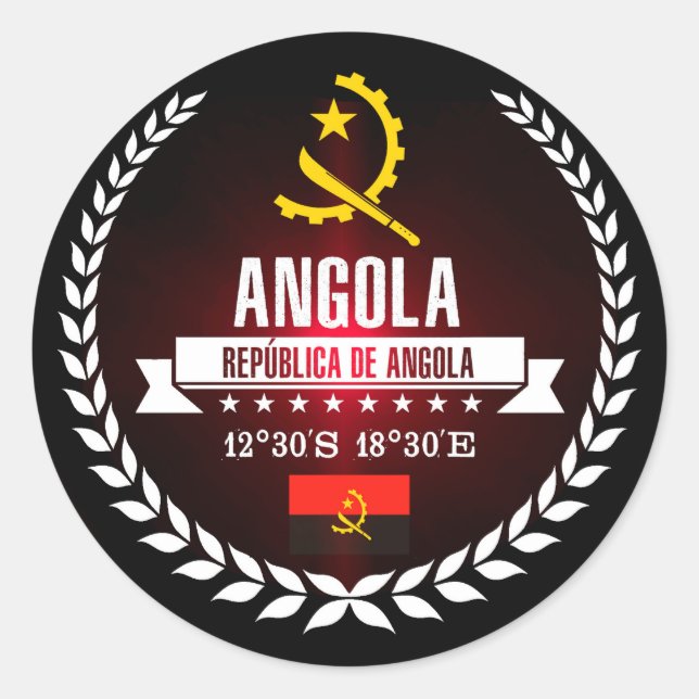 Angola Classic Round Sticker (Front)