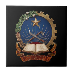 Angola country coat arms symbol emblem flag ceramic tile