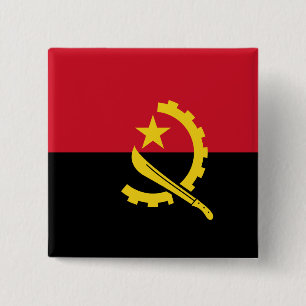 Angola Flag 15 Cm Square Badge