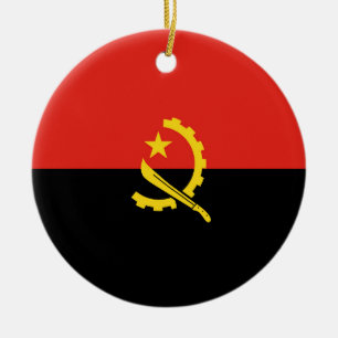 Angola flag ceramic ornament