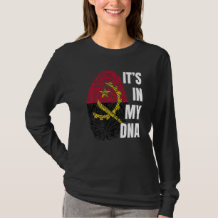 Angola Flag Dna Fingerprint Black History Month T-Shirt