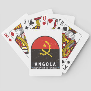 Angola Flag Emblem Distressed Vintage Playing Cards