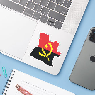Angola Flag In The Country Map