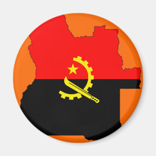 Angola flag map magnet