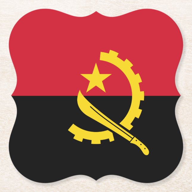 Angola Flag Paper Coaster (Front)