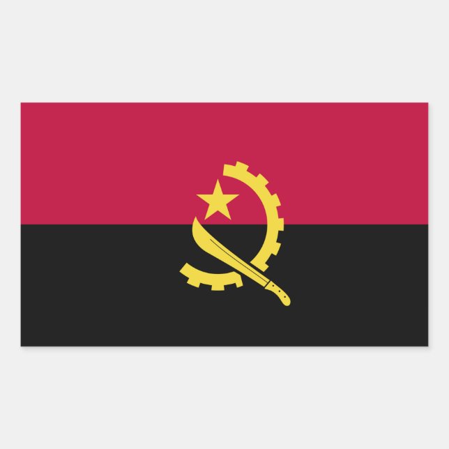 Angola Flag Rectangular Sticker (Front)