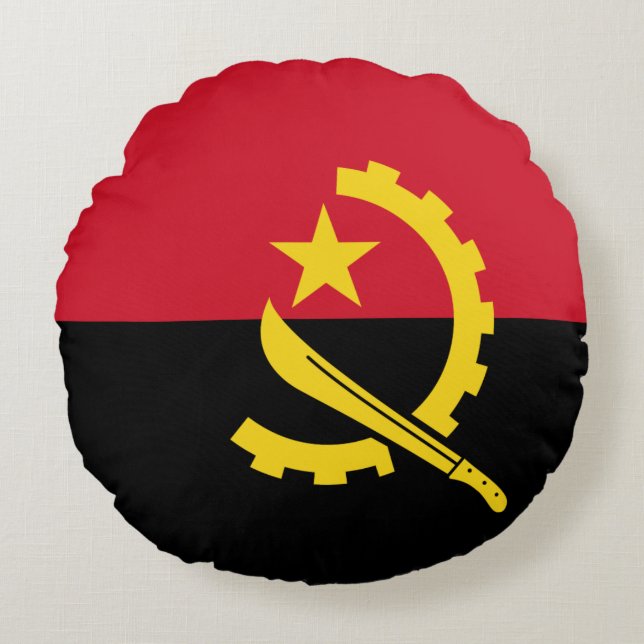 Angola Flag Round Cushion (Front)