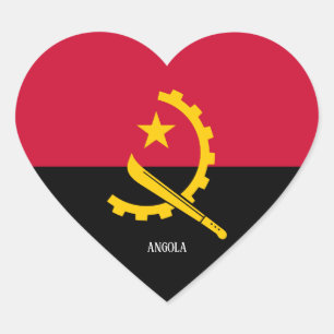 Angola Flag Splendid Patriotic Heart Sticker