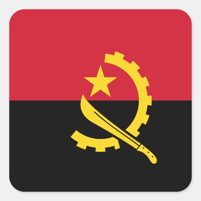 Angola Flag Square Sticker (Front)