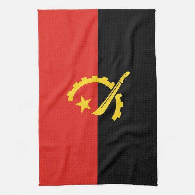 Angola flag tea towel (Vertical)