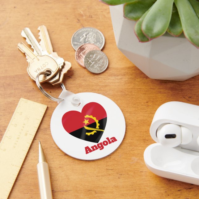 Angola Heart Flag  Key Ring (Desk)