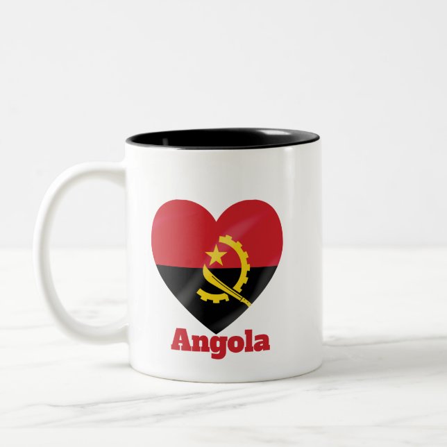 Angola Heart Flag Two-Tone Coffee Mug (Left)