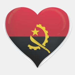 Angola love flag pride heart sticker