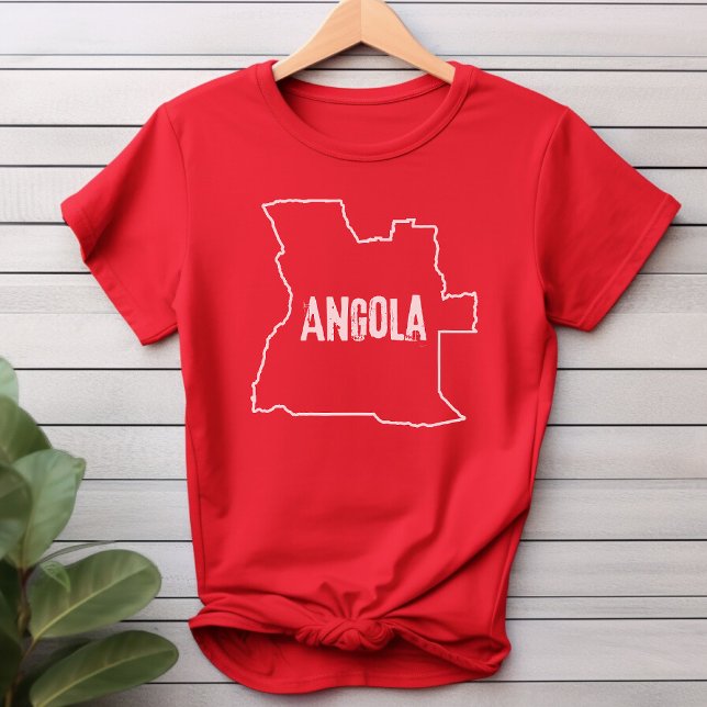 Angola Map Shirt Angolan Country Outline Line Tee (Creator Uploaded)