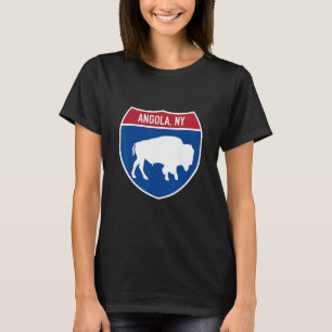 Angola New York Buffalo Ny Highway Interstate Sign T-Shirt