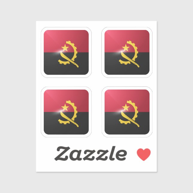 Angola square glossy flag (Sheet)