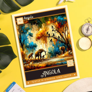Angola   Vintage Painting Postcard