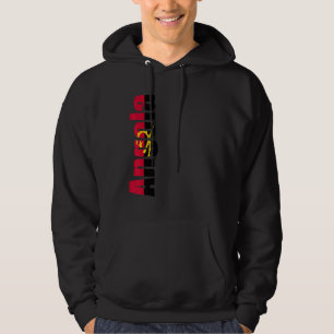 Angola with flag colours on the side of hoodie