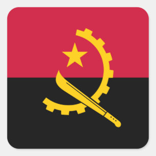Angolan Flag, Flag of Angola Square Sticker