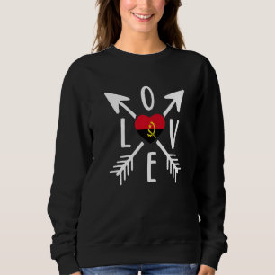 Angolan pride Love Angola flag Heart Black History Sweatshirt