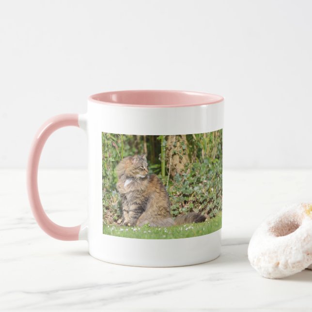 Angora cat mug (With Donut)