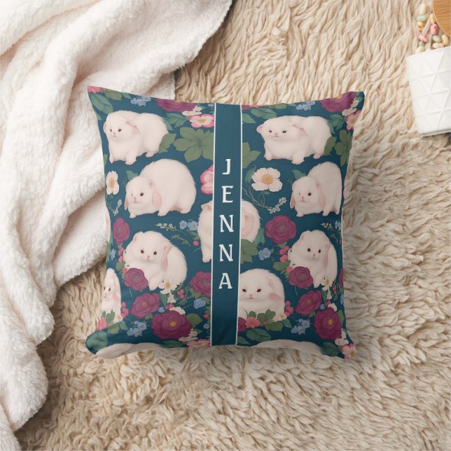 Angora Ferret Small Floral Colourful Pattern Cushion (Blanket)