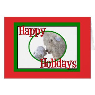 Angora Goat Mum and Baby Holiday Christmas