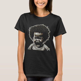 Angry African American Kid Afro Black Pride  Fight T-Shirt