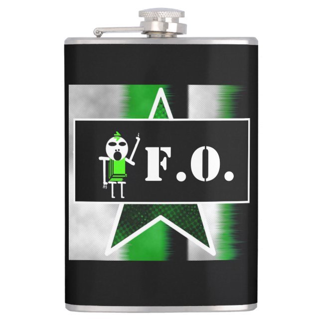 Angry Alien [ SKULLien ]  Hip Flask (Front)