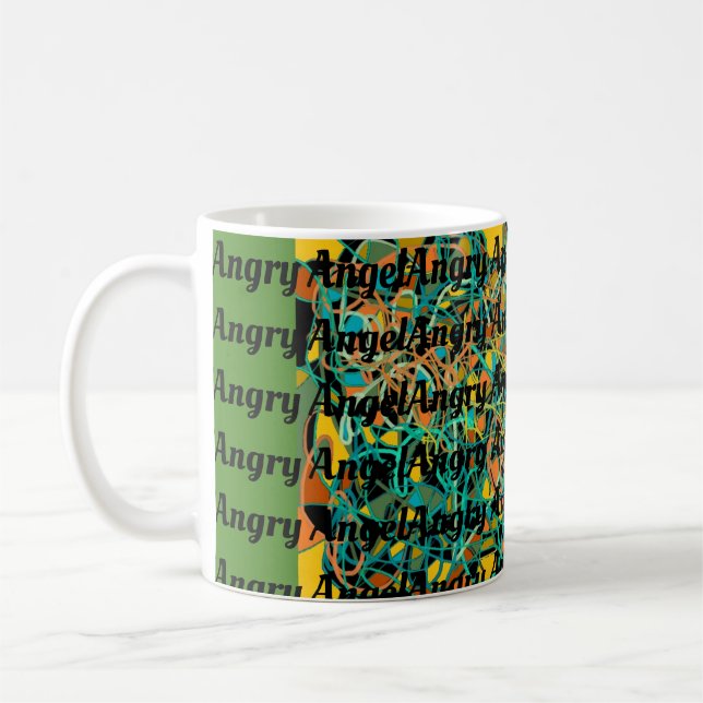 Angry angel and abstract art Helena Coffee Mug (Left)
