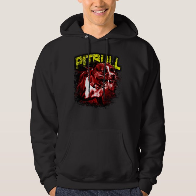 Angry Apbt American Pitbull Terrier Hoodie (Front)