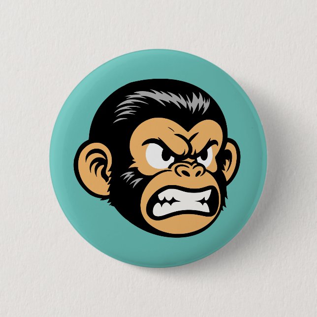 Angry Ape 6 Cm Round Badge (Front)