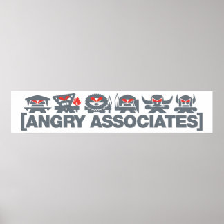 Angry Associates Crew - grey on light Poster