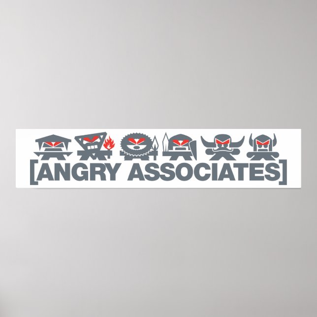 Angry Associates Crew - grey on light Poster (Front)