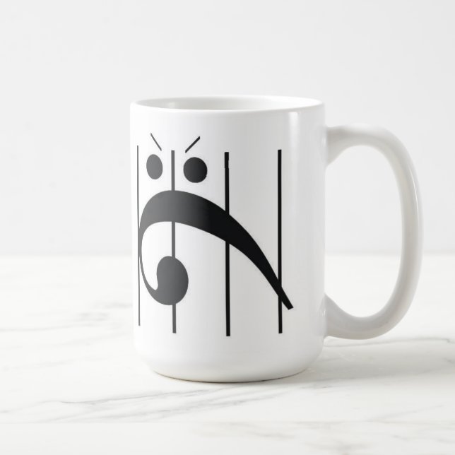 Angry Bass Clef Trapped Coffee Mug (Right)