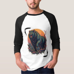 "Angry Bear Graphic Full-Sleeve T-Shirt: Edgy Stre T-Shirt