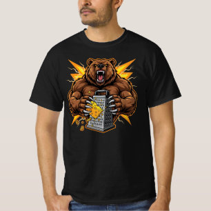 Angry Bear Grating Cheese Grater Hater T-Shirt