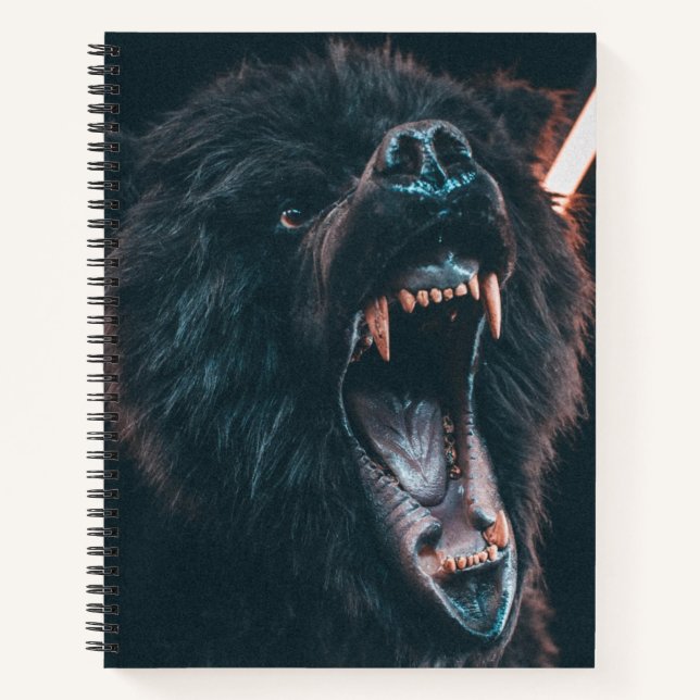 Angry Bear Teeth Black Bear Growl Notebook (Front)