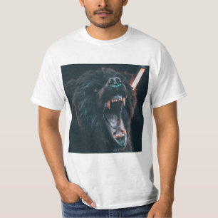 Angry Bear Teeth Black Bear Growl T-Shirt