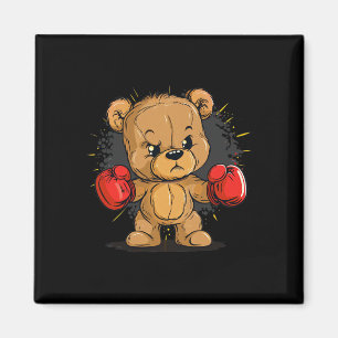 Angry Bear With Boxing Gloves For Boys And Girls Magnet
