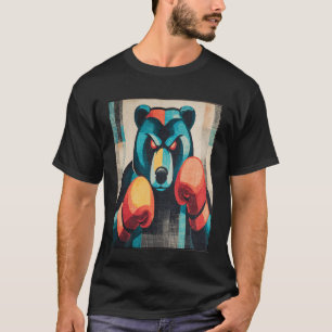 Angry Bear with Boxing Gloves Rustic Retro Poster T-Shirt